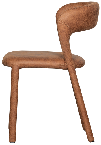 WOOOD NOBLE SPISESTOL I SKINNLOOK COGNAC