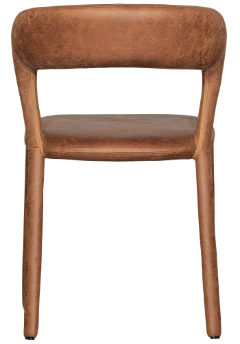 WOOOD NOBLE SPISESTOL I SKINNLOOK COGNAC