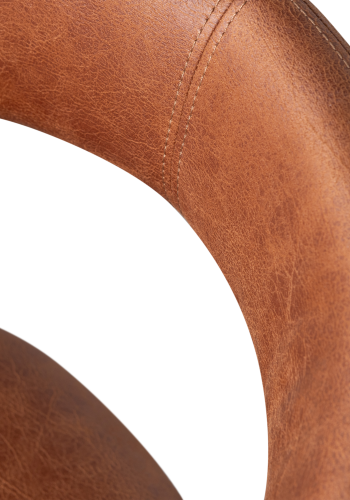 WOOOD NOBLE SPISESTOL I SKINNLOOK COGNAC