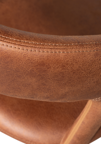 WOOOD NOBLE SPISESTOL I SKINNLOOK COGNAC