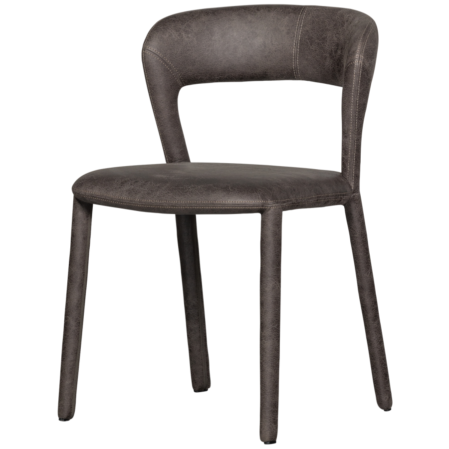 WOOOD NOBLE SPISESTOL I SKINNUTSEENDE SVART/GR