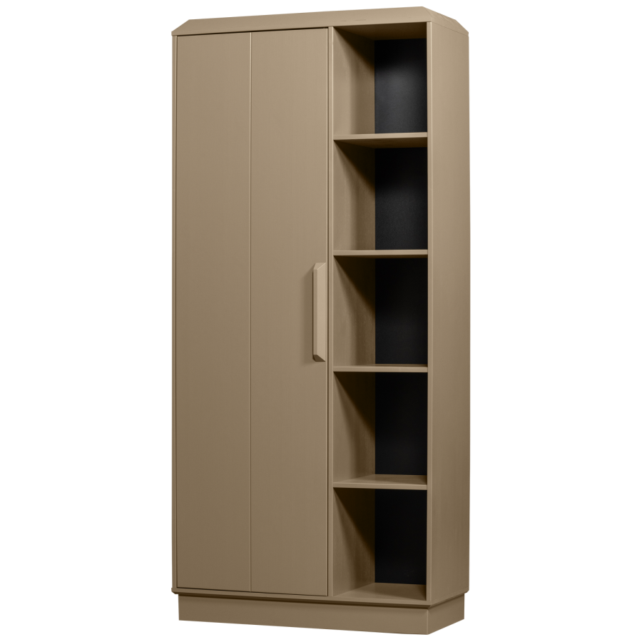 WOOOD Lowen opbevaringsskab, m. 1 lge og 8 hylder - brun fyrretr