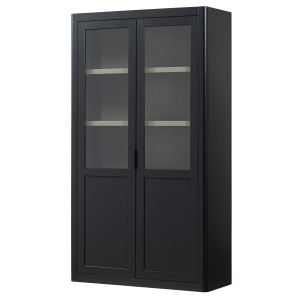 WOOOD GUNNAR VITRINESKAB FYRRETR MAT SORT [fsc]