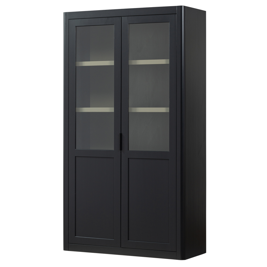 WOOOD GUNNAR VITRINESKAB FYRRETR MAT SORT [fsc]