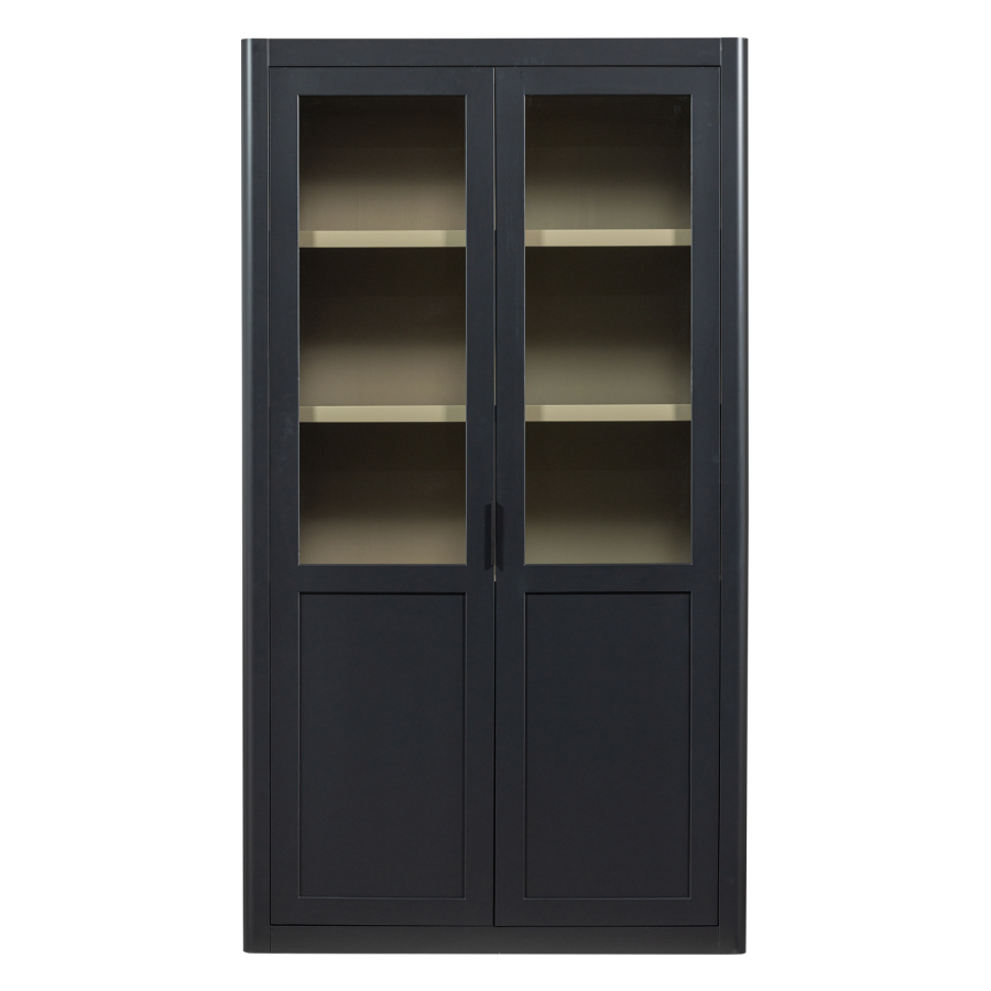 WOOOD GUNNAR VITRINESKAB FYRRETR MAT SORT [fsc]