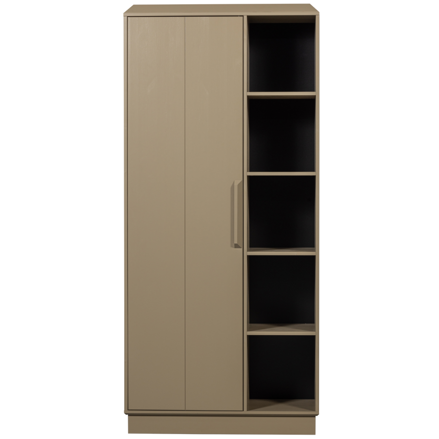 WOOOD Lowen opbevaringsskab, m. 1 lge og 8 hylder - brun fyrretr