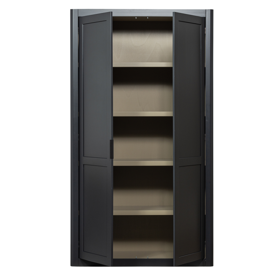 WOOOD GUNNAR OPBEVARINGSSKAB I FYRRETR MAT SORT [fsc]