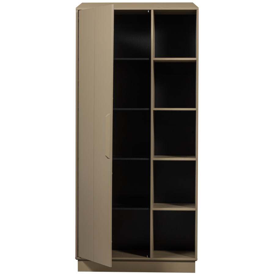 WOOOD Lowen opbevaringsskab, m. 1 lge og 8 hylder - brun fyrretr