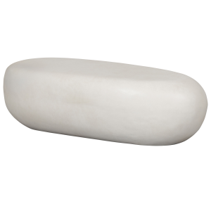 SOFFBORD I TRÄ MED STENSKIVA, VIT 28X100X43CM