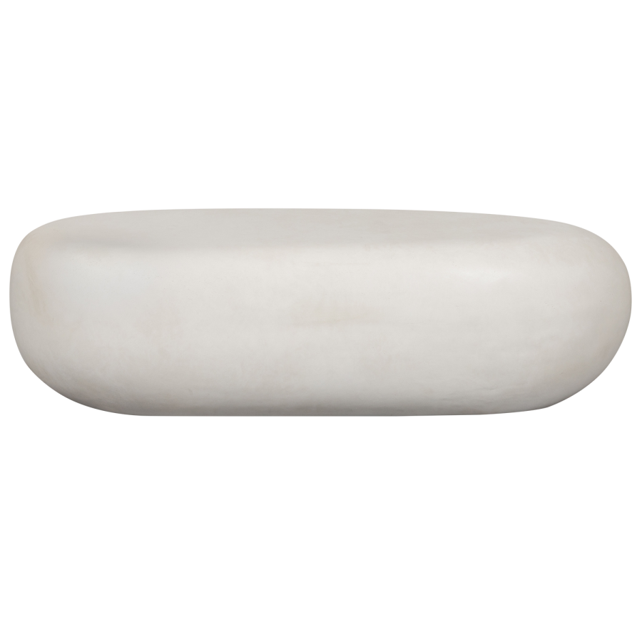 SOFFBORD I TRÄ MED STENSKIVA, VIT 28X100X43CM