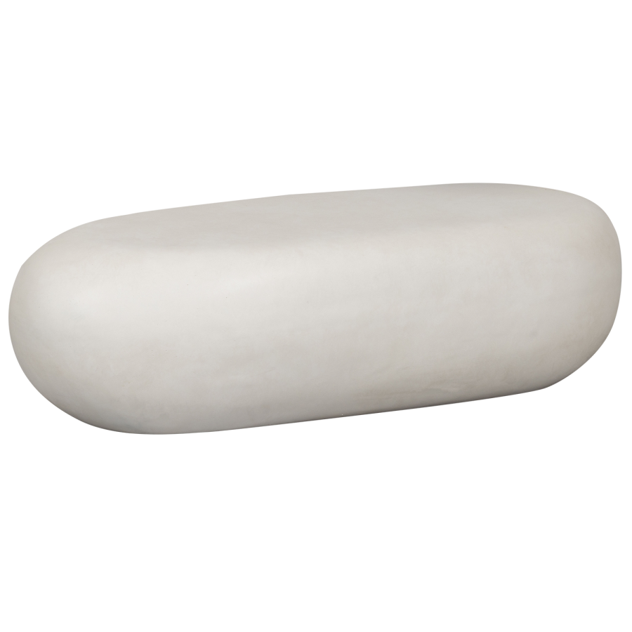 SOFFBORD I TRÄ MED STENSKIVA, VIT 28X100X43CM