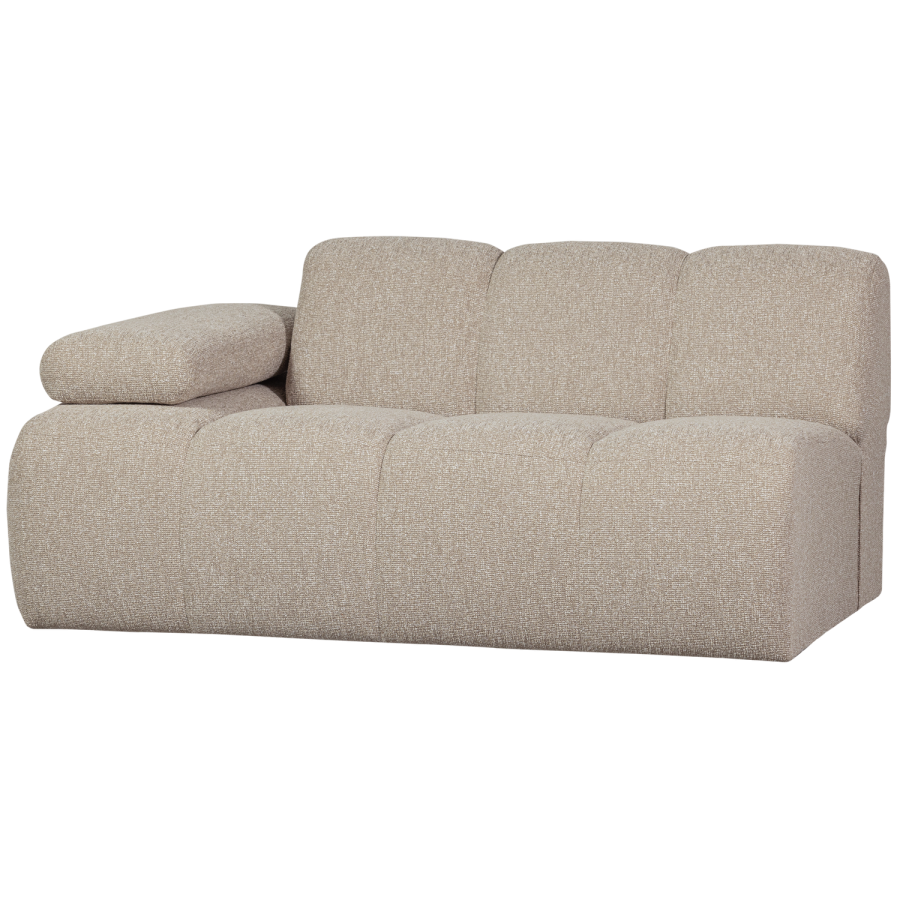 WOOOD MOJO 1,5-personers sofa med armln, venstre, boucle, beige meleret