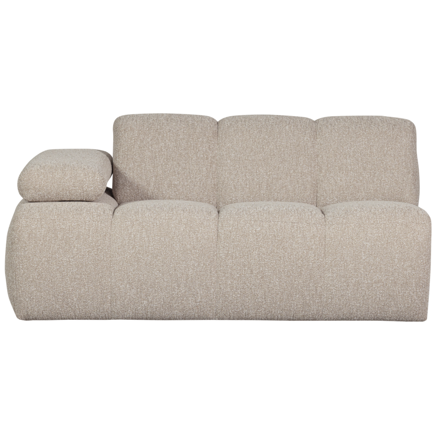 WOOOD MOJO 1,5-personers sofa med armln, venstre, boucle, beige meleret
