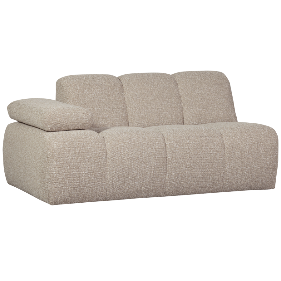 WOOOD MOJO 1,5-personers sofa med armln, venstre, boucle, beige meleret