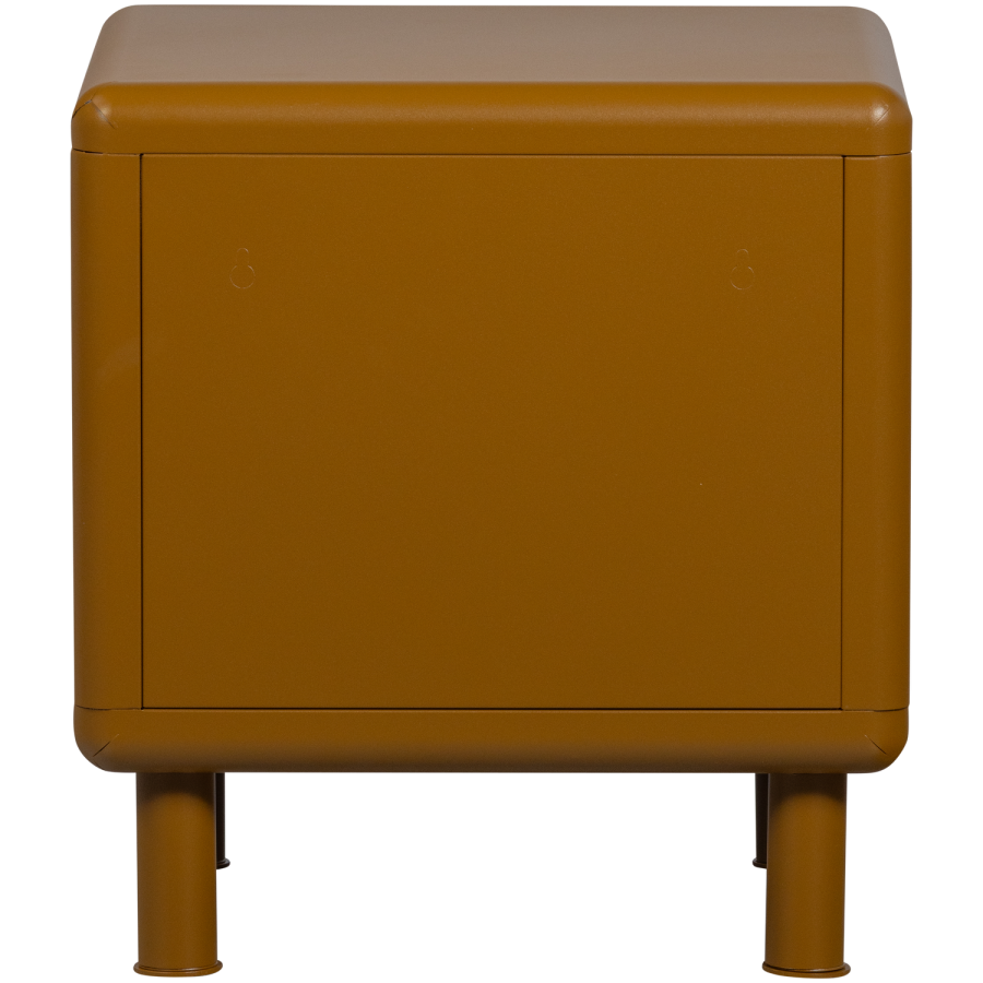 WOOOD Rune natbord, m. 2 skuffer - honninggul metal (42x42)