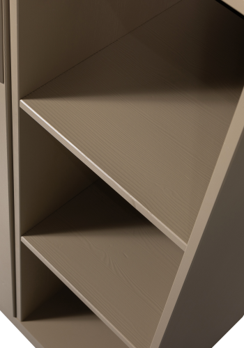 WOOOD Lowen opbevaringsskab, m. 1 lge og 8 hylder - brun fyrretr