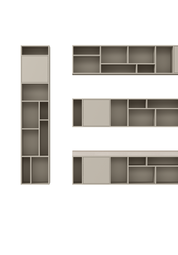 WOOOD Letterba(n)k XL b�nk, m. hynde, 1 push-to-open l�ge og hylder - mat st�v fyrretr�