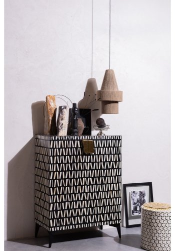 WOOOD Menne skab, m. 2 lger og 2 hylder - hvid og sort mangotr