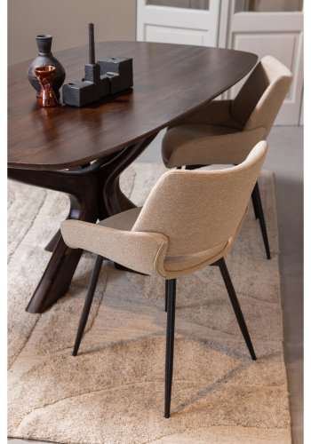 WOOOD Parade spisebordsstol - sand meleret stof og metal