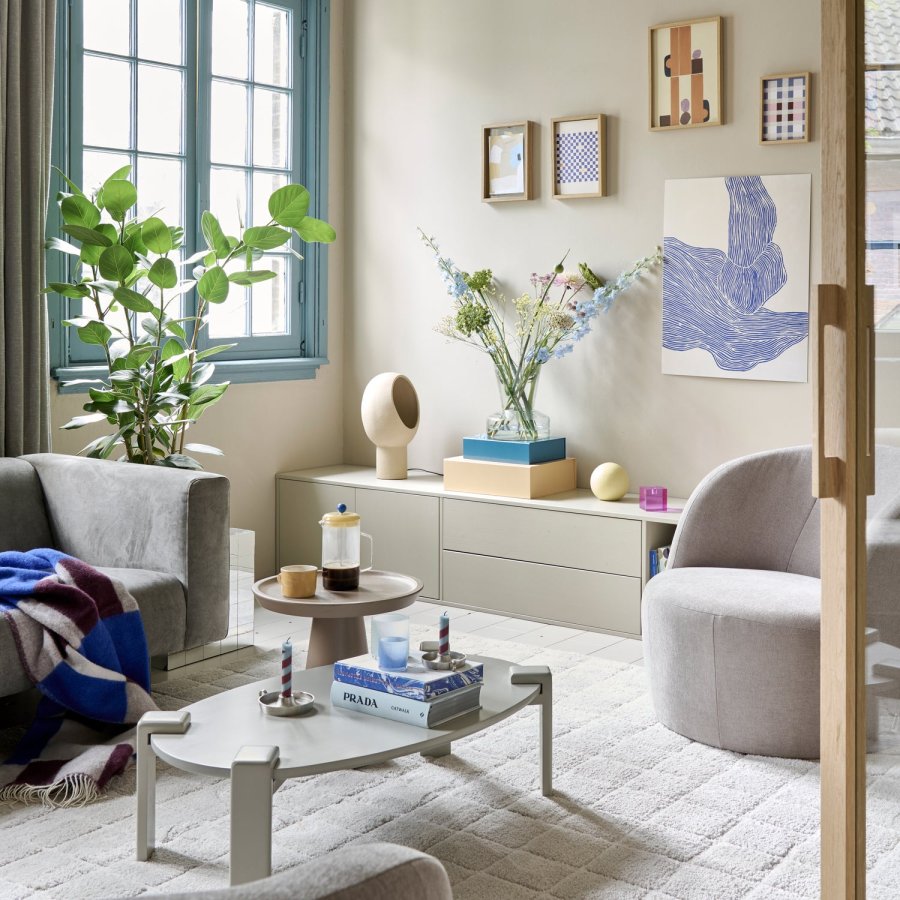 VTWONEN Settle Down TV-bord, m. 2 lger, 2 skuffer og 1 hylde - dust fyrretr (200x45)