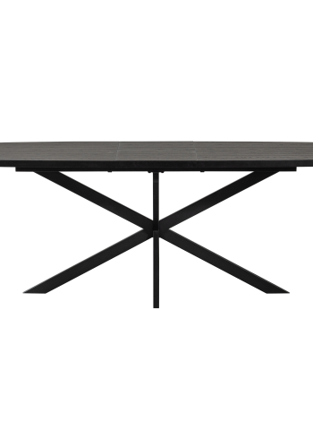 WOOOD ARROS SPISEBORD MED UDTRKKELSE 180-220X90CM MDF SORT