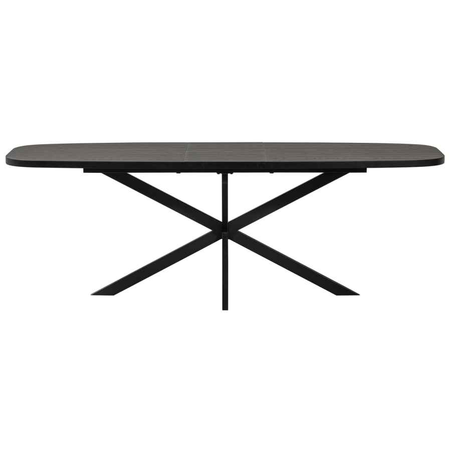 WOOOD ARROS SPISEBORD MED UDTRKKELSE 180-220X90CM MDF SORT