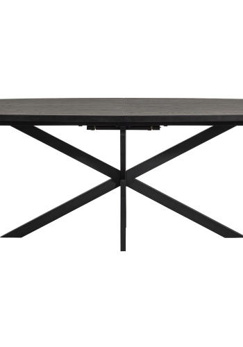 WOOOD ARROS SPISEBORD MED UDTRKKELSE 180-220X90CM MDF SORT