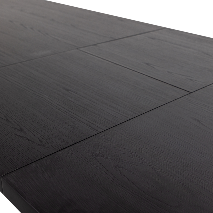 WOOOD ARROS SPISEBORD MED UDTRKKELSE 180-220X90CM MDF SORT