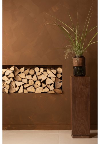 WOOOD Enid piedestal, kvadratisk - valnddefinér (24x24)