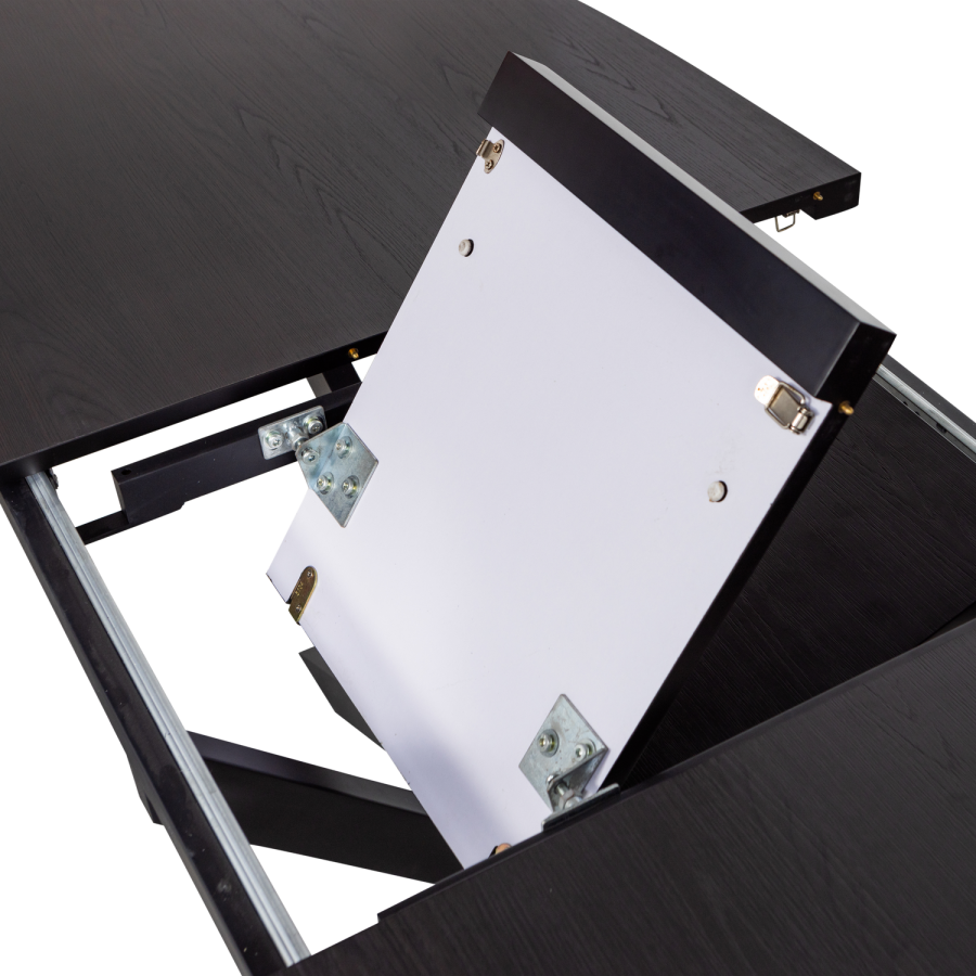 WOOOD ARROS SPISEBORD MED UDTRKKELSE 180-220X90CM MDF SORT