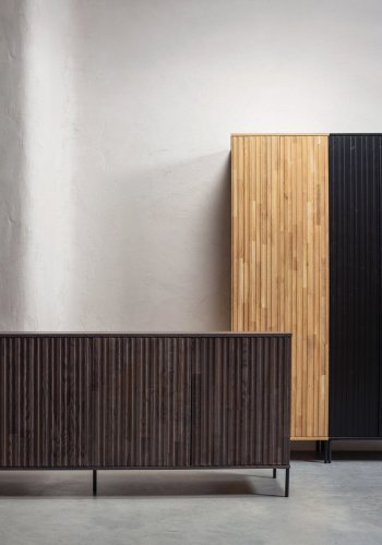 WOOOD New Gravure sknk, m. 4 lger og 4 hylder - espresso askefinér