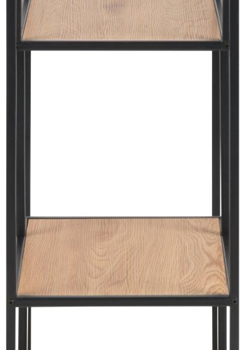 ACT NORDIC Seaford bokhylle, m. 3 hyller - matt villeik grovt papir og matt sort grovt stl