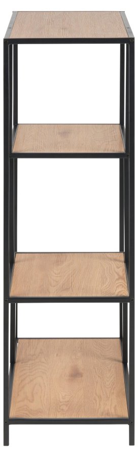 ACT NORDIC Seaford bokhylle, m. 3 hyller - matt villeik grovt papir og matt sort grovt stl