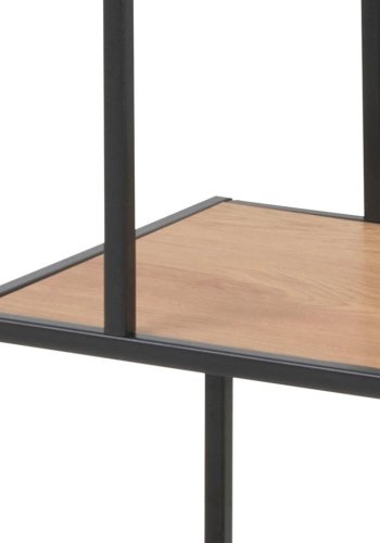 ACT NORDIC Seaford bokhylle, m. 3 hyller - matt villeik grovt papir og matt sort grovt stl