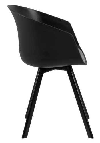 ACT NORDIC Moon spisebordsstol, m. armln - gr stof, mat sort ru polypropylen og sort stl