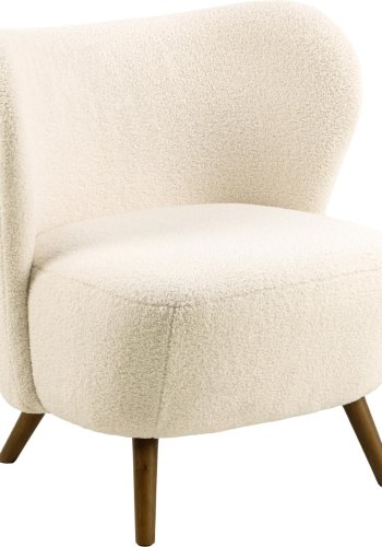 ACT NORDIC Crosby loungestol - kremstoff og rykfarget gummitre