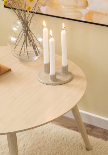 ACT NORDIC Roslin Couchtisch, rund – UV-lackierter Bambus und WB-lackierter Bambus (80x45)