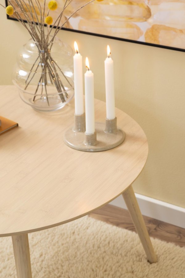 ACT NORDIC Roslin Couchtisch, rund – UV-lackierter Bambus und WB-lackierter Bambus (80x45)