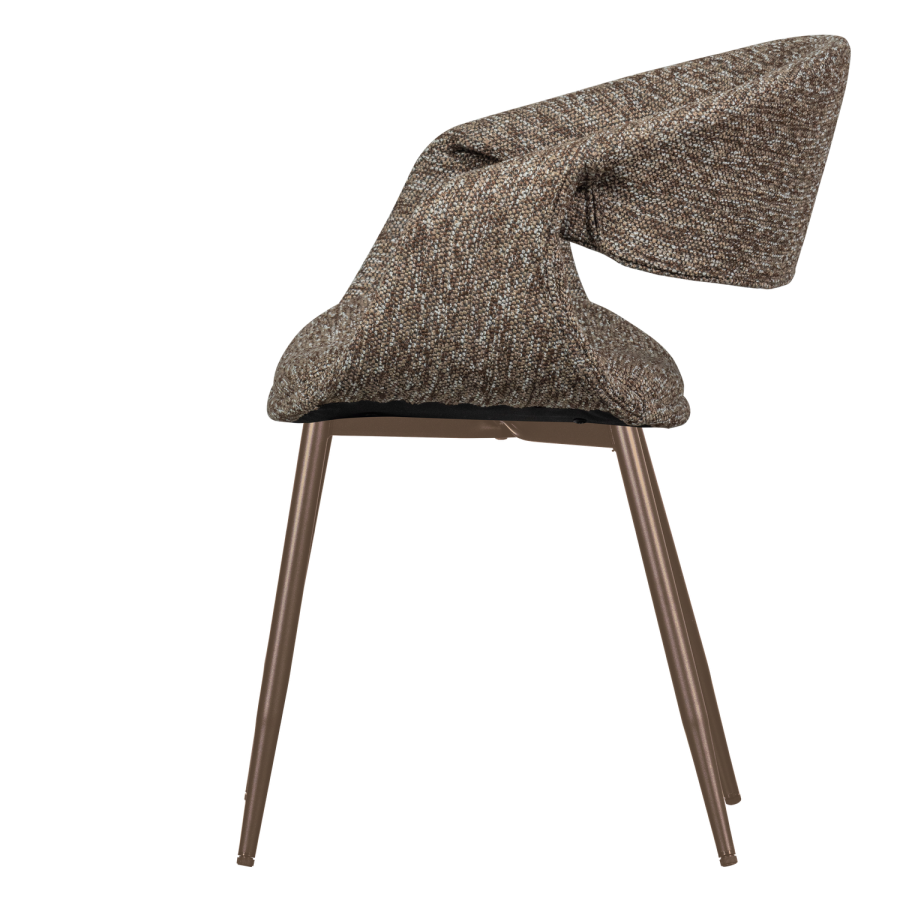 WOOOD YOSSI SPISESTOL BRUN MED KOBBERBEN