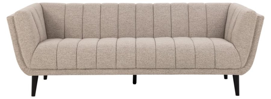 ACT NORDIC Tampa 3-Sitzer-Sofa - beiger Stoff und schwarzes Gummibaumholz