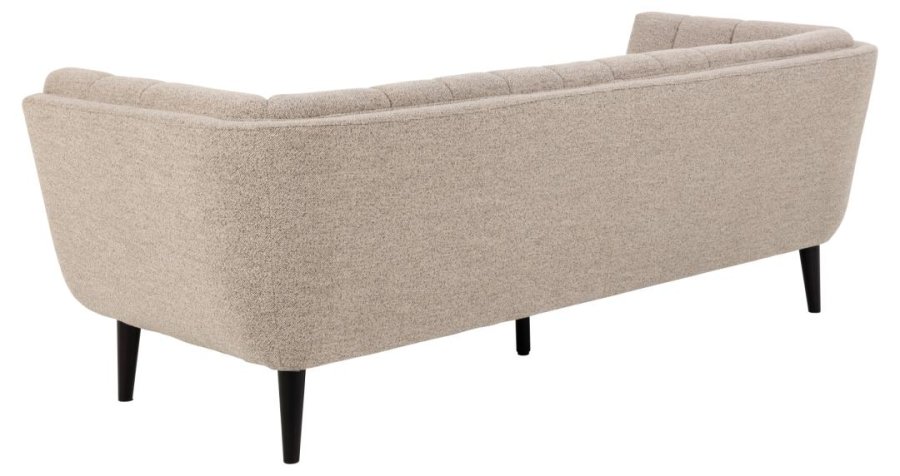 ACT NORDIC Tampa 3-Sitzer-Sofa - beiger Stoff und schwarzes Gummibaumholz