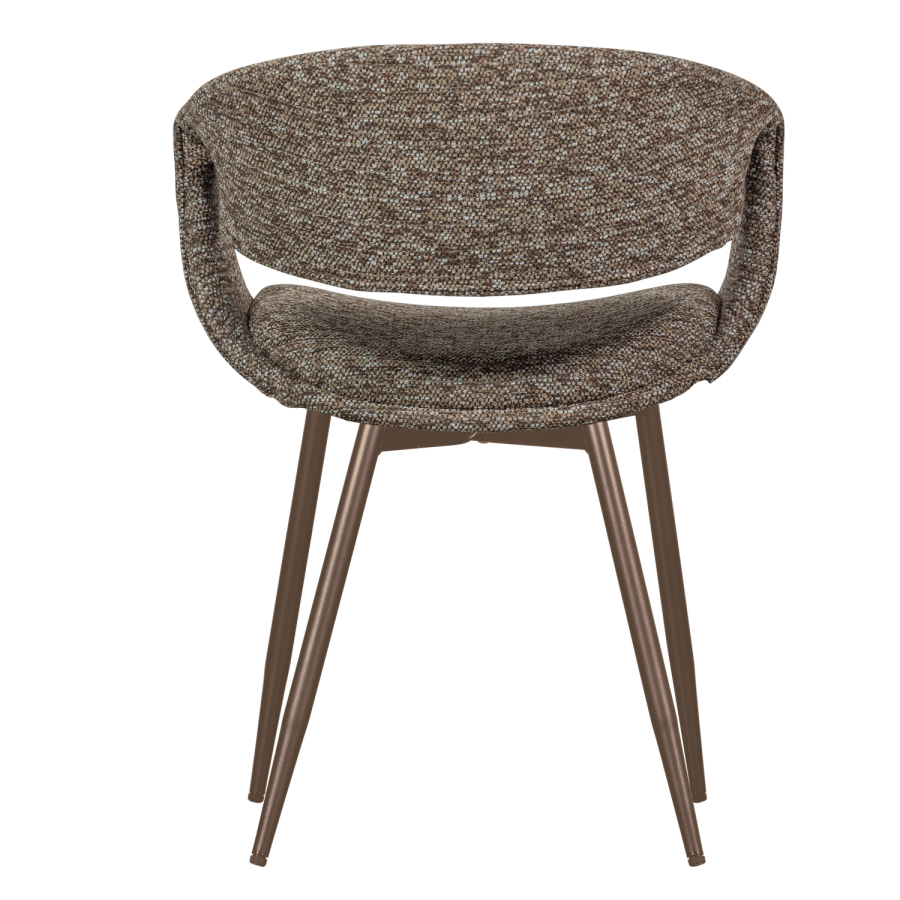 WOOOD YOSSI SPISESTOL BRUN MED KOBBERBEN