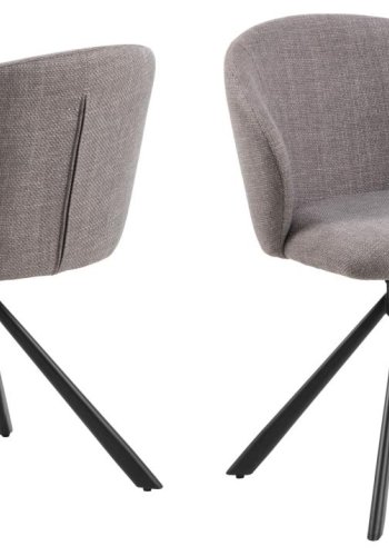 ACT NORDIC Pippa spisebordsstol, m. drejefunktion - lys grbrun stof og sort stl