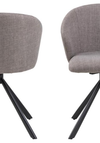 ACT NORDIC Pippa spisebordsstol, m. drejefunktion - lys grbrun stof og sort stl