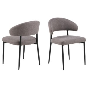 ACT NORDIC Edina spisebordsstol - lys grbrun stof og sort stl