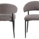 ACT NORDIC Edina Esszimmerstuhl - hellgraubrauner Stoff und schwarzer Stahl