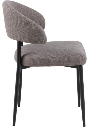 ACT NORDIC Edina Esszimmerstuhl - hellgraubrauner Stoff und schwarzer Stahl