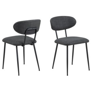 ACT NORDIC Denise spisebordsstol - mrkegr stof og sort stl