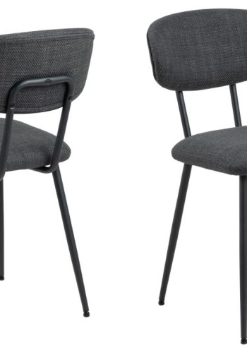 ACT NORDIC Denise spisestuestol - mrkegrtt stoff og sort stl