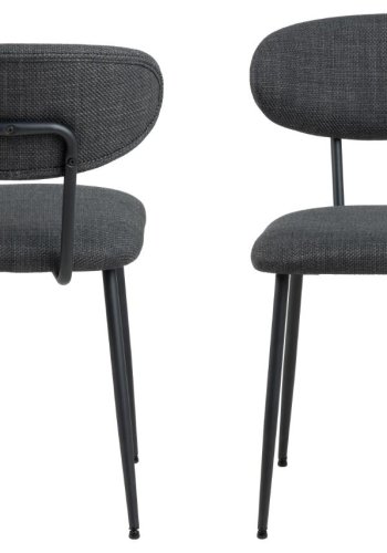 ACT NORDIC Denise spisestuestol - mrkegrtt stoff og sort stl